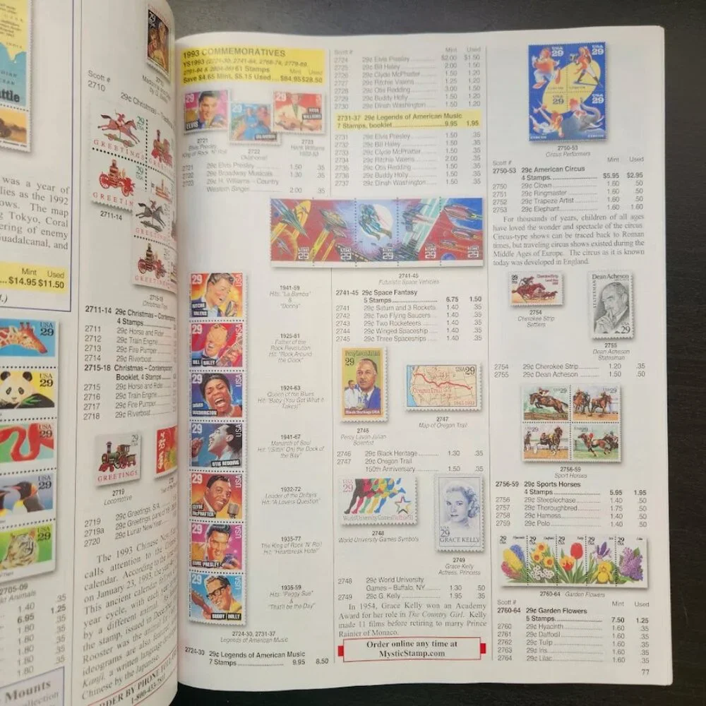 Mystic's U.S. Stamp Catalog Stamp Collectors Philately Philatelist Book United S
